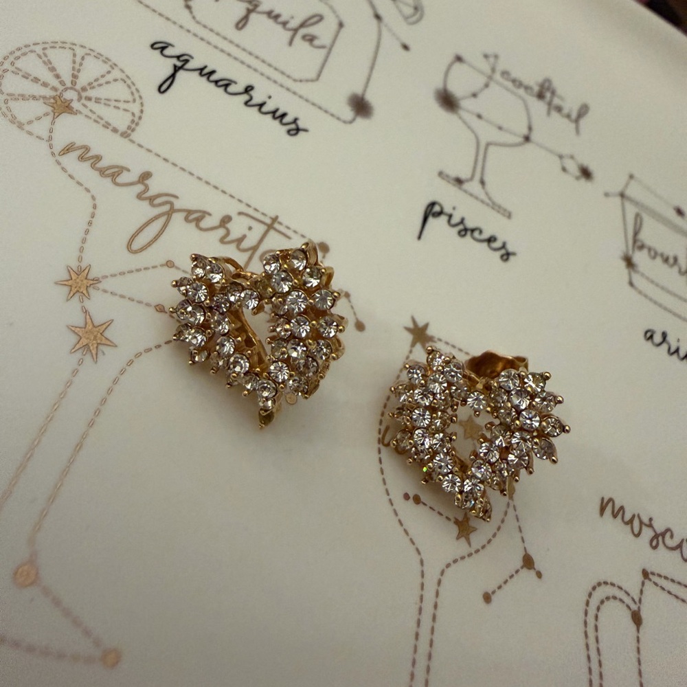 Sparkling Gold Crystal Earrings